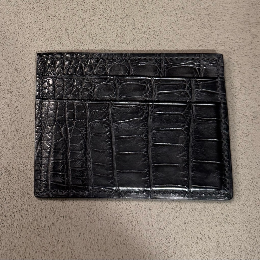 Shinola Matte Alligator Card Holder